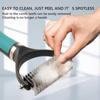 Pet Grooming Supplies - 2-in-1 Professional Undercoat Rake and Pet Brush | Shedding Control for Long Haired Dogs and Cats, Deshedding Tool, Furminator for Dogs,Green