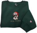 COUPLEHOODIES Custom Pet Christmas Sweatshirt – Embroidered Cat or Dog Portrait Unique Pet for Dog Moms or Family