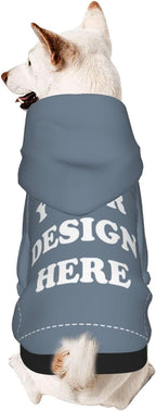 Personalized Chihuahua Dog Hoodie, Custom Pet Warm Sweatshirt Costume with Name Number Photo, Customize ID Clothes for Pupppy Kitten Dogs Cats, SlateGray, S
