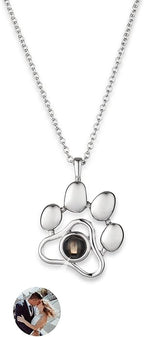 Personalized Cute Dog Cat Paw Name Necklace Forever Love Custom Heart Pendant Pet Name Necklace Gift for Pet Lovers