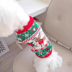 ANIAC Christmas Small Dog Sweater Costume Reindeer Snowflake Cat Turtleneck Knitwear Warm Pet Santa Outfit New Year Holiday Puppy Dog Clothes for Girl Boys (Green, Small)