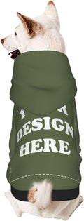Personalized Dog Hoodie, Custom Dog Costumes for Small Dogs, Holiday Happy Dog Clothes Football Pet Shirt Sweater with Name Number for Girl/Boy Cats/Kitten, SageGreen, XL