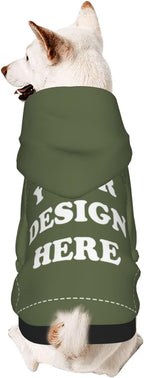 Personalized Dog Hoodie, Custom Dog Costumes for Small Dogs, Holiday Happy Dog Clothes Football Pet Shirt Sweater with Name Number for Girl/Boy Cats/Kitten, SageGreen, L