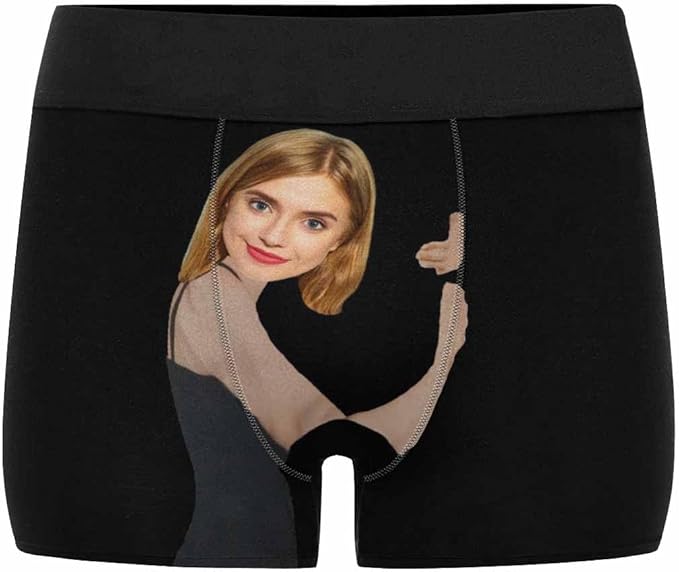 M YESCUSTOM Custom Faces Funny Short Briefs Gift for Husband Underwear