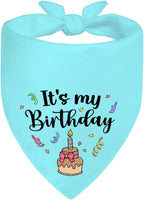 It's My Birthday Blue Dog Bandana, Birthday for Dog Mom Dad, Funny Puppy Scarf Accessory Decoration Photo Shoot for Party Dinner Holiday, Cute First Birthday Supply for Puppy