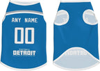 Detroit Custom Pet Jersey Dog Clothes Jersey Various Sizes Customized Any Name & Number for Small & Middle and Big Dogs