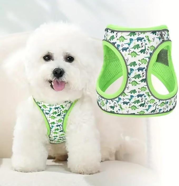 Dog Harness Small Sized Dog - No Pull Reflective Adjustable - Step-in for Small, Medium, Large Dogs & Cats- Easy Control, Comfortable Fit, and Leash Option for Walking and Training Purple Floral M