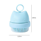 Silicone Cat Bath Brush – Pet Bathing Tool with Integrated Shampoo Dispenser, Soft Massage Brush for Cats & Small Pets, Hygienic and Durable Grooming Solutions (Blue)