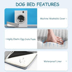 EMPSIGN Reversible Cool and Warm Dog Bed for Crate Pad, Pet Beds with Washable and Removable Cover, Dogs Crate Bed Sleeping Mats, Bed for Dog Crate for Large Medium Small Dogs, Grey