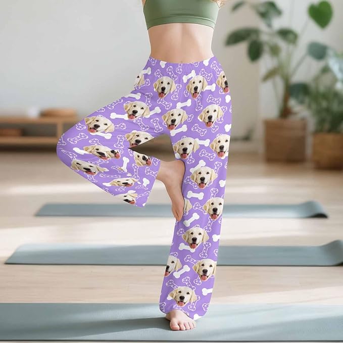 Custom Couple Pajama Pants Sock with Funny Face, Personalized PJ Anniversary Birthday Women Men Pants