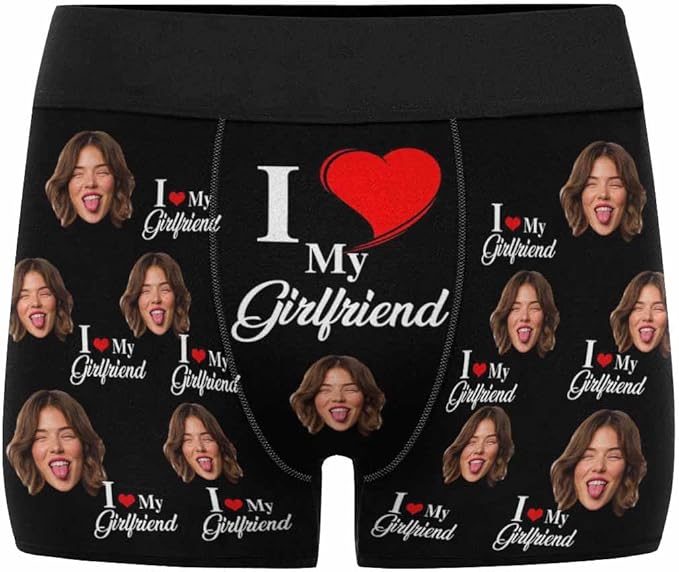 M YESCUSTOM Custom Faces Funny Short Briefs Gift for Husband Underwear