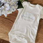 COUPLEHOODIES Personalized Baby Onesie Bodysuit – Custom Embroidery Gift for Pregnancy Reveal Baby Shower or First Grandchild