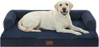 Orthopedic Dog Beds for Extra Large Dogs, Waterproof Egg Crate Foam XL Dog Bed with Sides 45x35Inch, Big Dogs Couch Beds with Removable Washable Cover and Nonskid Bottom, Navy Blue