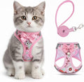 Cat Harness and Leash Escape Proof for Walking, Adjustable Soft Kitten Harness with Reflective Straps Step in Cat Vest Harness for Small Kitten and XS Dogs (Pink, S-Chest(11.8"-13.7"))