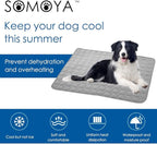 SOMOYA Dog Self Cooling Mat Pet Washable Cooling Pads Blanket Sleeping Kennel Mat,Ice Silk Sleep Mat Pad Non-Toxic Breathable Sleep Bed Beach for Large Dogs Cats (Grey, 27.5x19.7 in)