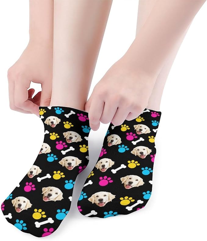 Personalized Ankle Socks with Face Custom Photo Socks Low Cut Ankle Socks Athletic Socks Valentine's Day Gifts for Women Men
