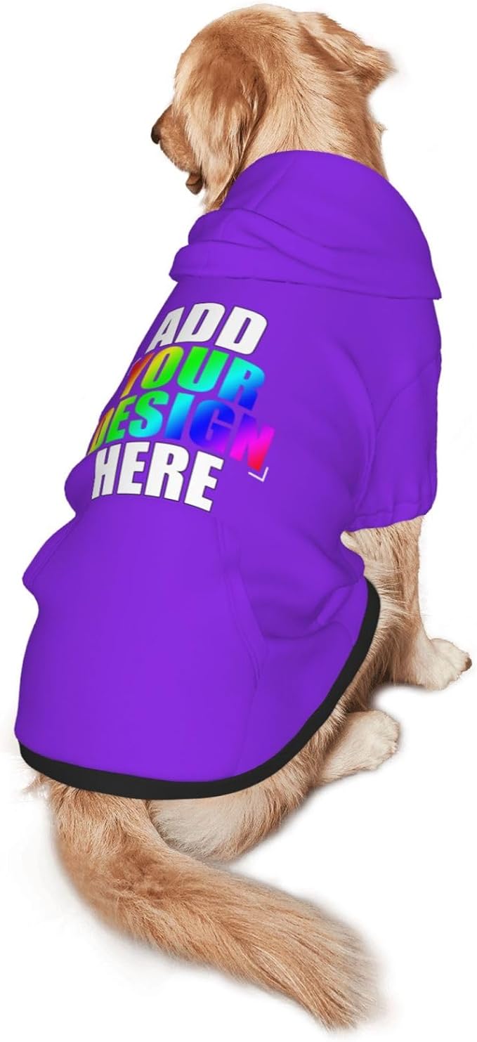 Personalized Pet Sweatshirt, Custom Dog Hooded with Pocket, Customize Hoodies for Dogs, Puppy, S, Blue-Green