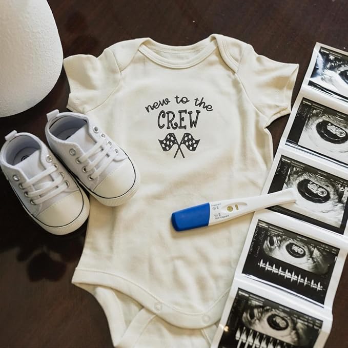COUPLEHOODIES Personalized Baby Onesie Bodysuit – Custom Embroidery Gift for Pregnancy Reveal Baby Shower or First Grandchild