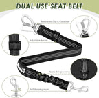 SlowTon Dog Seat Belt Harness for Car, Dog Car Harness Adjustable Mesh Breathable & Dog Seatbelt Safety Tether with Elastic Bungee for Small Medium Large Pets(Red, Double Clip, XXS)