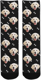 Artsadd Personalized Christmas Pajama Pants Socks for Men Custom Photo Pajama Bottoms for Men S-XXL
