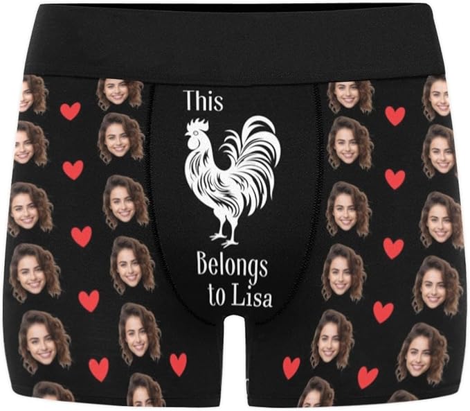 M YESCUSTOM Custom Boxers Briefs for Men Personalized Boxers with Face Mens Funny Underwear with Photo XS-5XL
