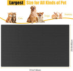 51.2"x25.6"(130cm×65cm) Largest Dog Food Mat, XXXXL Silicone Dog and Cat Mat for Food and Water Bowls, Thinken Waterproof Non-Slip XXXL Pet Feeding Mat for Floors, Dark Blue