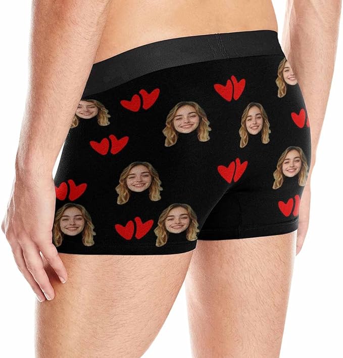 M YESCUSTOM Custom Faces Funny Short Briefs Gift for Husband Underwear