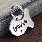 Ultra Joys Cat ID Tag Personalized Pet Tags, Durable Stainless Steel Small Pet Mini Dog Cat Tag Lightweight - Fish Tag in Silver