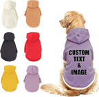 Custom Dog Hoodie, Personalized Sweatshirt with Photo Text Name Logo, Customized Hooded Sweater for Small Medium Large Dogs & Cats (Purple, XXXXX-Large)