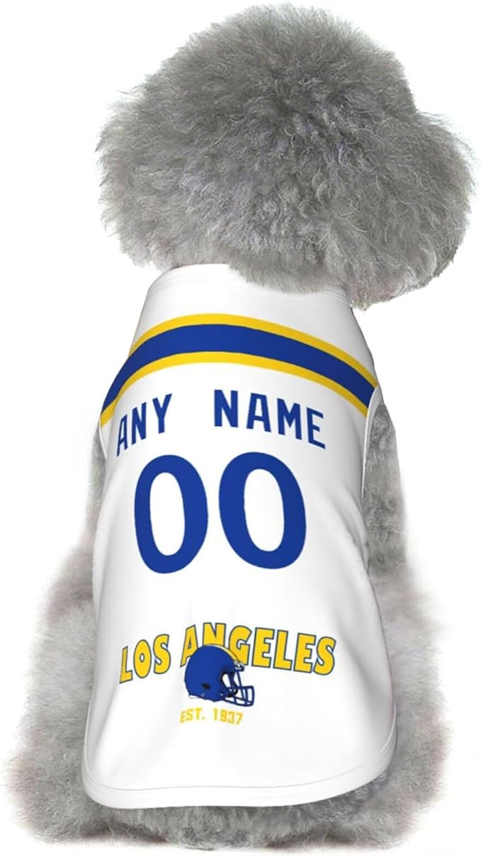 Los Angeles Dog Clothes Jersey Pet Jersey Customized Any Name & Number S-5XL for Small Middle and Big Dogs