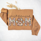 CHILLEVER Personalized Embroidered Dog Mom Sweatshirt, Dog Mama Crewneck, Gift for Mom, Pet Name On The Sleeve