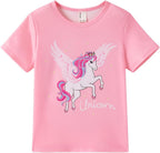 PATPAT Girls Crewneck Short Sleeve Graphic Tees Animal Print Shirts Cute Summer Outfits 5-12 Years