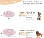 WNPETHOME Calming Dog Bed Cat Bed Donut, Faux Fur Pet Bed Self-Warming Donut Cuddler, Comfortable Round Plush Dog Beds (24 x 24 x 8 Inch, Light Pink)