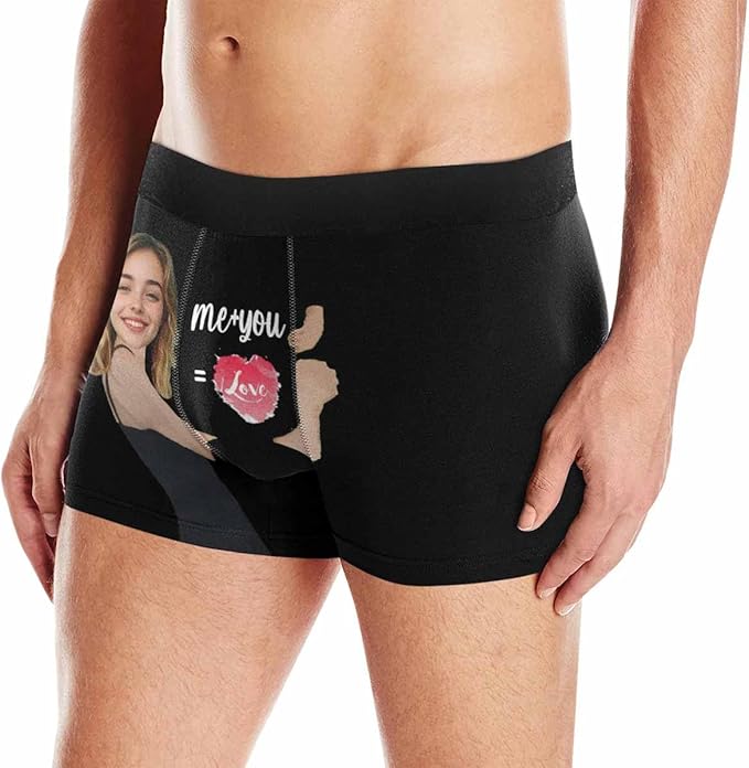 M YESCUSTOM Custom Faces Funny Short Briefs Gift for Husband Underwear