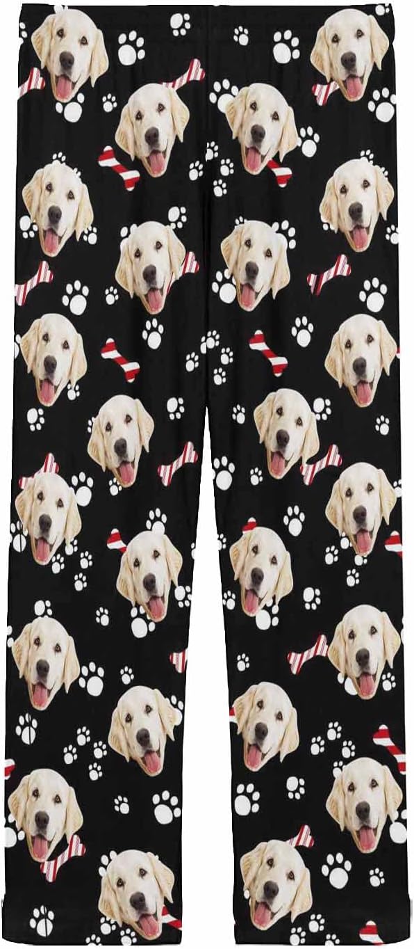 MyPupSocks Custom Pet Face Pajamas Pants Photo Pajama Bottoms for Men S-XXL