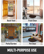 tchdio Door Mat Outdoor Indoor Entrance Doormat-Semicircular Durable Rubber Non Slip Front Door Mat for Outside Inside Entry Entryway Dirt Trapper WelcomeMat for Muddy Paws and Shoes-Brown 24”x36”