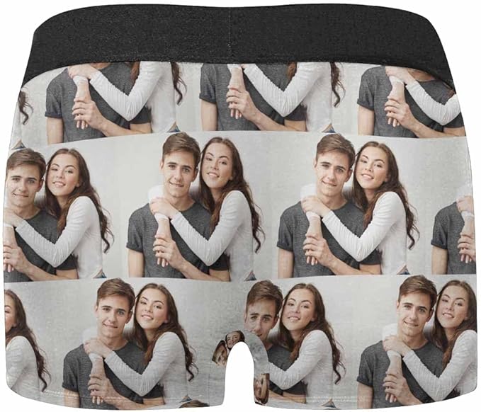 M YESCUSTOM Custom Faces Funny Short Briefs Gift for Husband Underwear