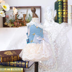Fashion Sweet Puppy Dog Blingbling Princess Skirt Pet Dog Lace Cake Camisole Tutu Dress I-Blue L