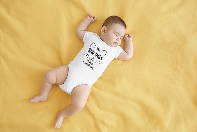 AW Fashions My Siblings Have Whiskers Baby Bodysuit Funny Cute Infant Outfit Romper Clothing Boys Girls