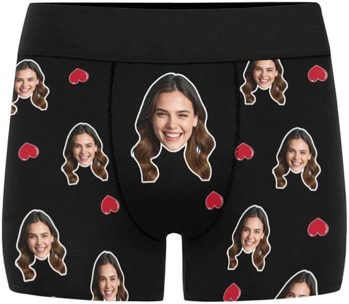 M YESCUSTOM Custom Boxers Briefs for Men Personalized Boxers with Face Mens Funny Underwear with Photo XS-5XL