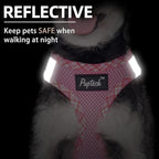 PUPTECK Dog Harness and Leash Set for Small Medium Dogs No Pull Step-in Soft Mesh Puppy Cat Vest Harnesses Reflective at Night, Pink M