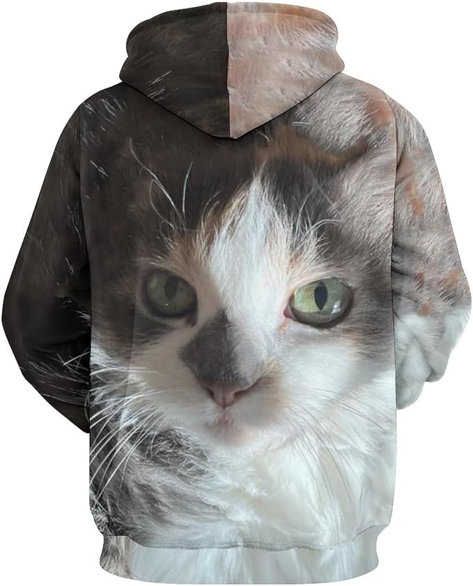 Artsadd Custom Face Unisex athletic Pockets Sweatshirt Loose Hoodie Custom Christmas Long Sleeve Sweatshirt Hooded Pullover