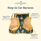 Lucy & Co. Looking Sharp Step-in Cat Harness & Leash Bundle – Reflective, Breathable & Adjustable Harness for Cats, Kittens & Small Dogs, Lightweight & Secure and Dual Leash Clips – Large