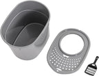 Amazon Basics Large Cat Litter Box with High Sides, Top Entry, Odor Control, Includes Scoop, 20.5 x 14.75 x 14.38 inches, Grey