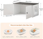 HOOBRO Cat Litter Box Enclosure, Hidden Litter Box Furniture with Side Entry, Litter Box Cabinet, Indoor Cat House, End Side Table, 31.5" L x 17.7" W x 16.3" H, White and Charcoal Gray BW40MW01