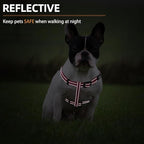 PUPTECK No Pull Dog Harness Soft Adjustable Basic Nylon Step in Puppy Vest Outdoor Walking with ID Tag, Reflecive Pink, S