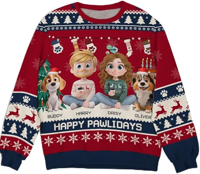 Wrappiness A Girl And Her Dog Christmas Sweatshirt - Cozy Unisex Fit Custom Shirt - Cute for Women Pet Lovers