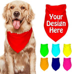 Custom Pet Scarf with Name Personalized Dog Bandanas Add Your Own Picture Image Text Logo Customized Triangular Head Scarf for Small Medium Large Dogs Cats Pets, Red