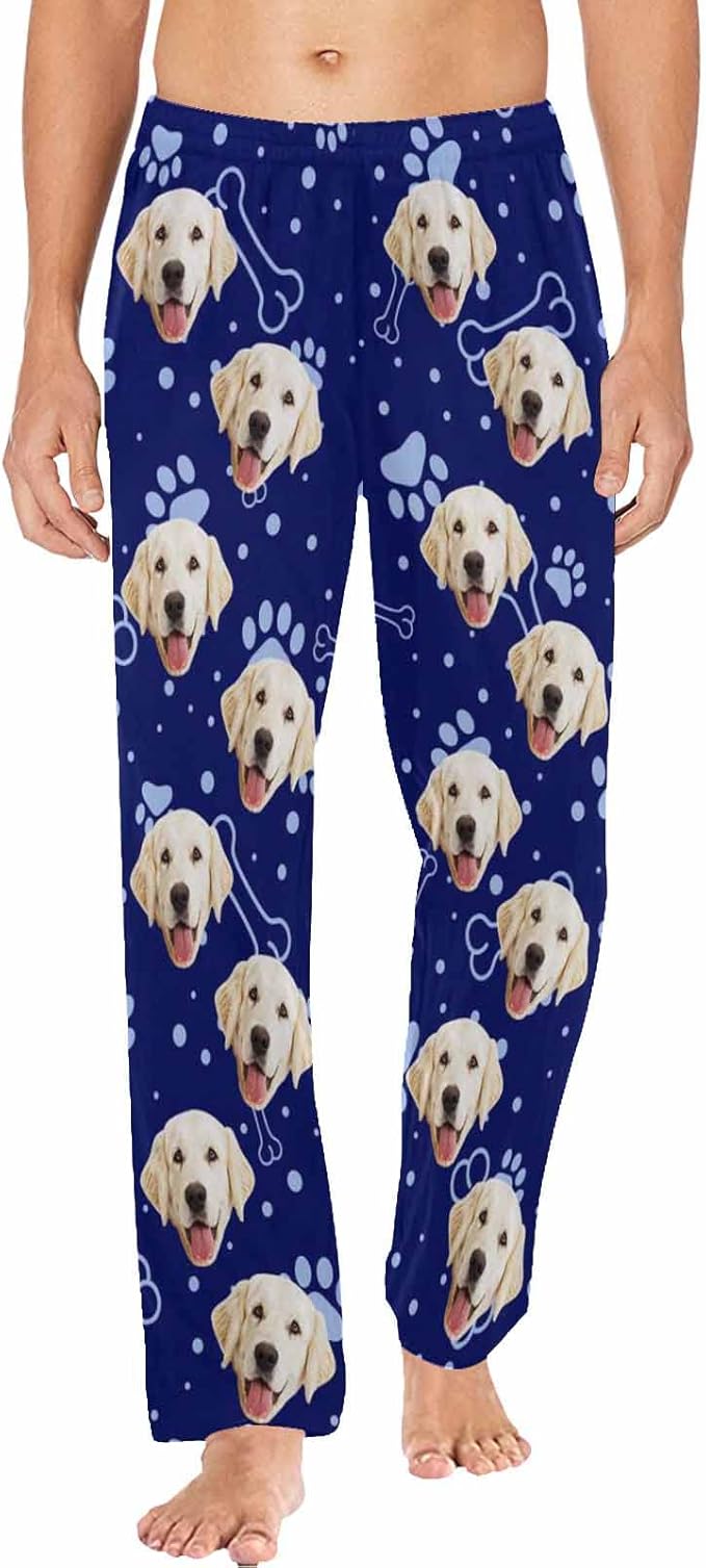 MyPupSocks Personalized Face Pajamas Pants Photo Pajama Bottoms for Men S-XXL