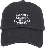 Cat Mom & Dad Hats for Proud Cat Parents | for Men & Women | Embroidered Text - Adjustable Fit - 100% Cotton